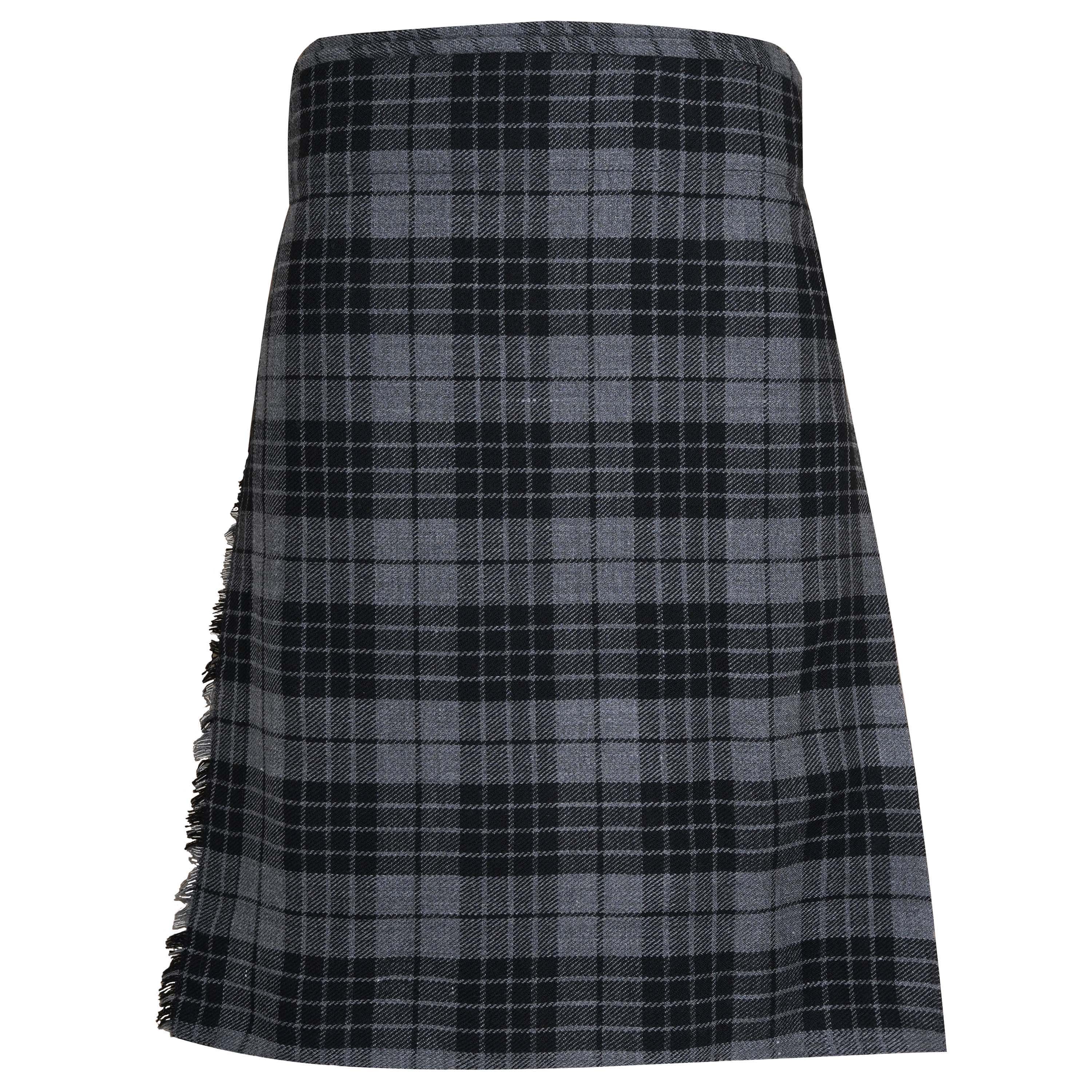 Men's Scottish Traditional 5 Yard Grey Watch Tartan Kilt, Highland Wedding Wool Kilts