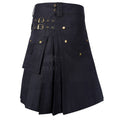 Men 's Black Cotton Utility Kilt