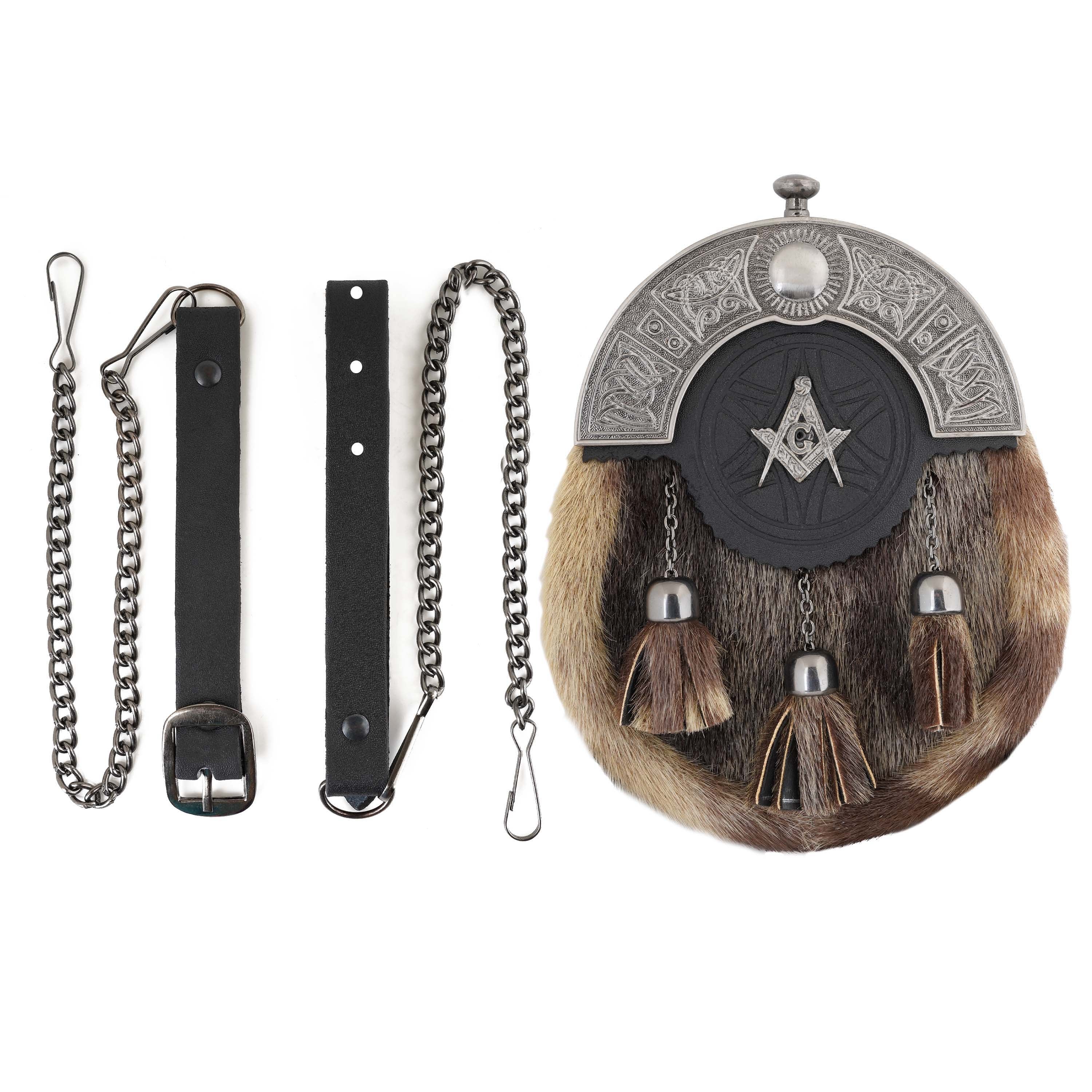 Kilt Sporran Masonic Genuine Leather Scottish Traditional Kilts Pouch