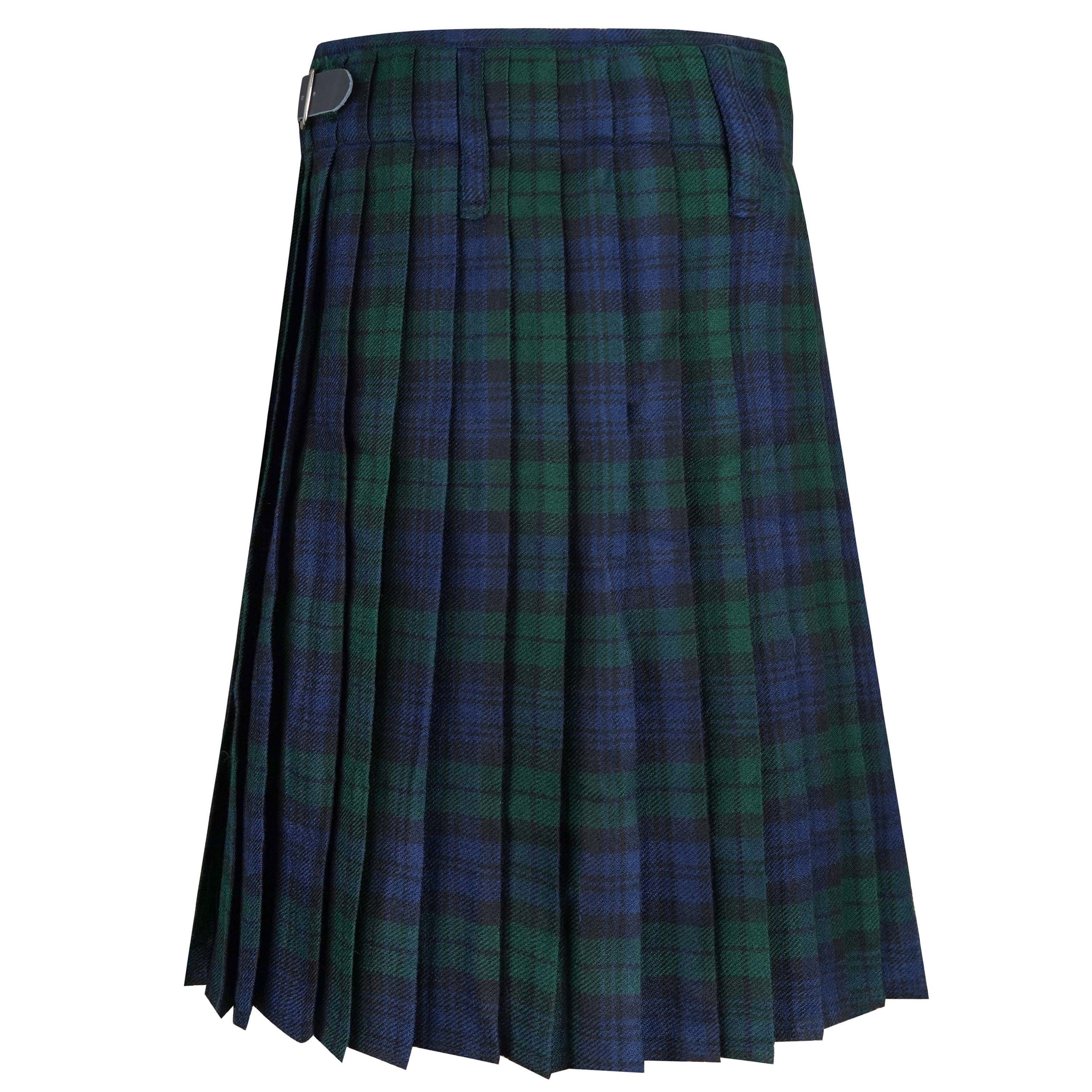 Men's Scottish Traditional 5 Yard Black Watch Tartan Kilt, Highland Wedding Wool Kilt
